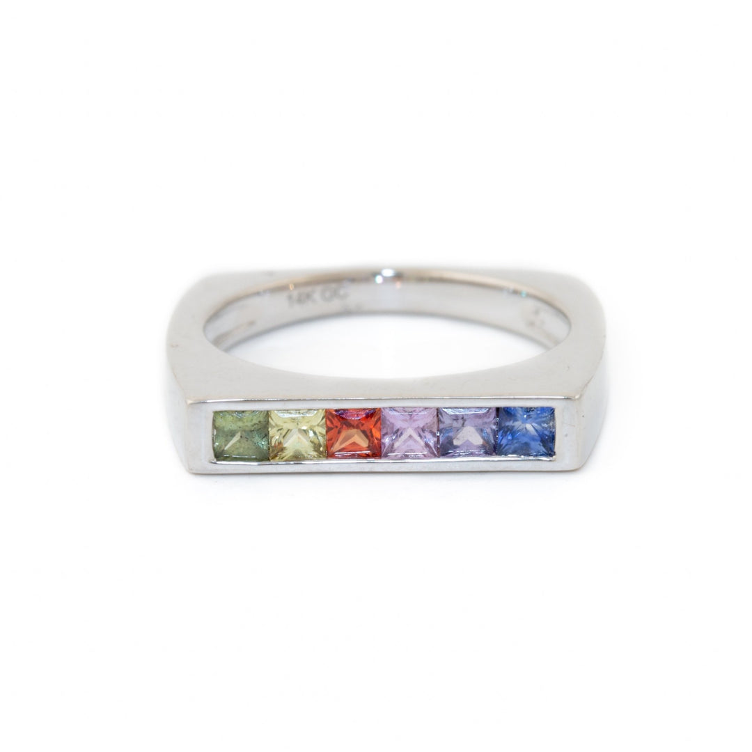 Rainbow Sapphire Square Band - Kingdom Jewelry