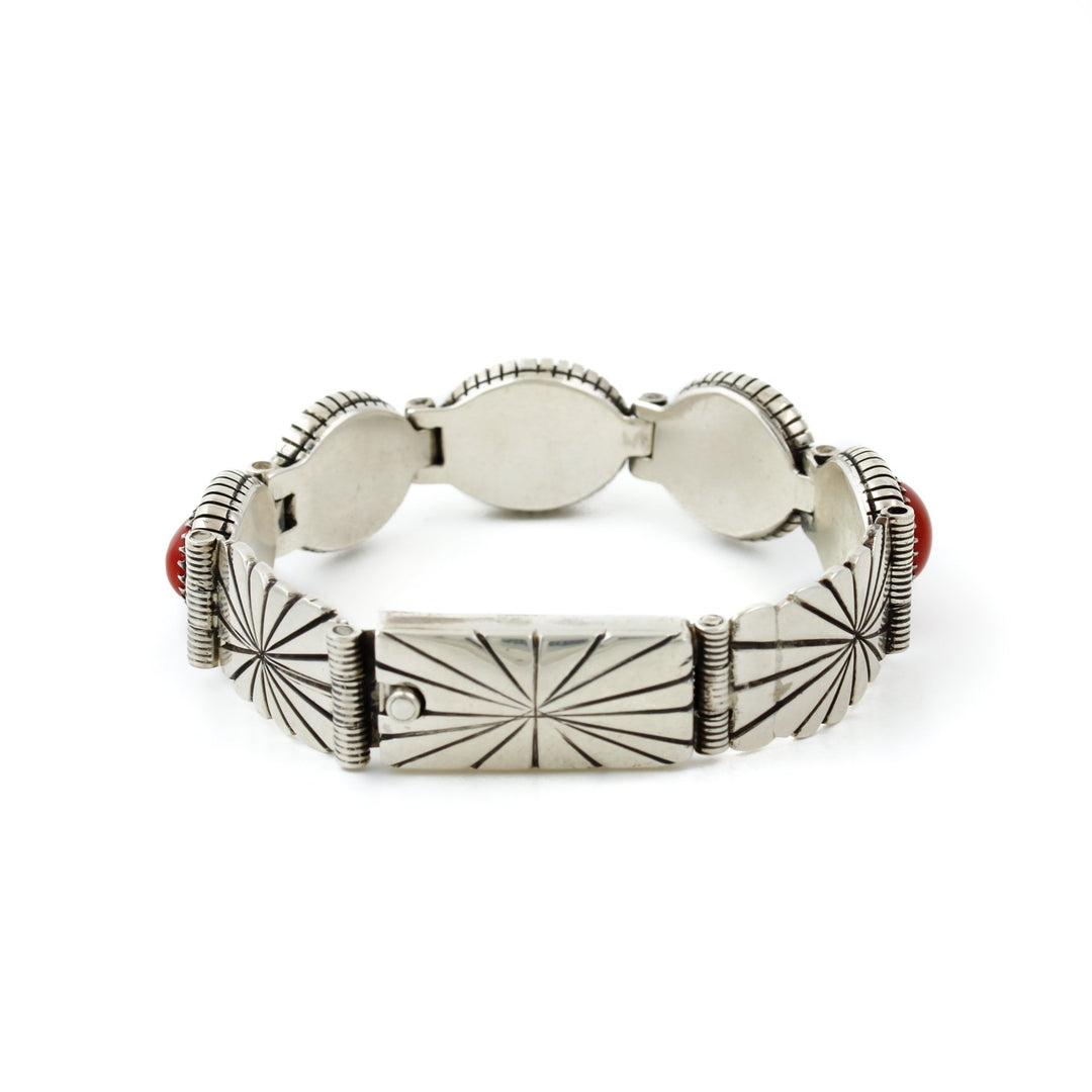 Red Coral Navajo Shadowbox Bracelet - Kingdom Jewelry