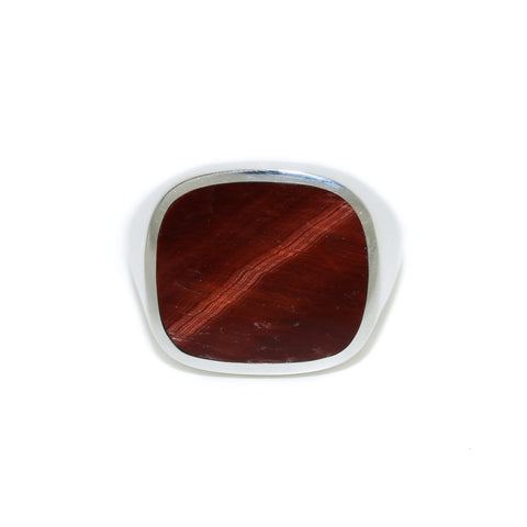 Red Tiger's Eye Inlay Silver Ring - Kingdom Jewelry