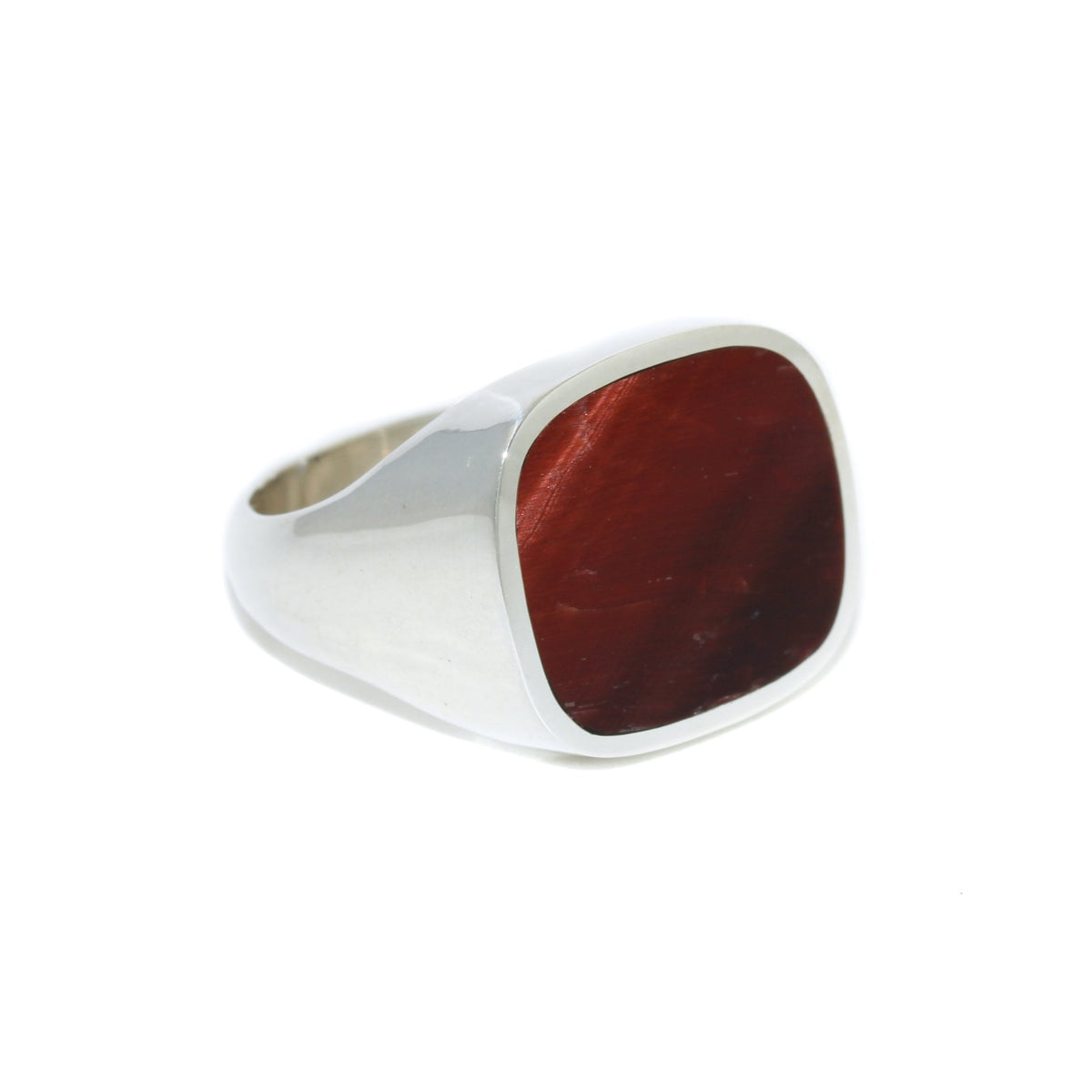 Red Tiger's Eye Inlay Silver Ring - Kingdom Jewelry