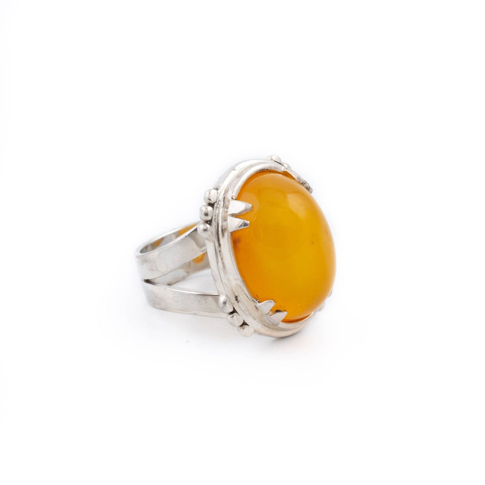 Rich Baltic Amber Ring b - Kingdom Jewelry