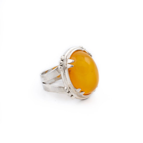 Load image into Gallery viewer, Rich Baltic Amber Ring b - Kingdom Jewelry
