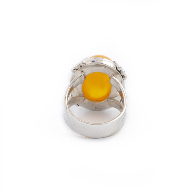 Rich Baltic Amber Ring b - Kingdom Jewelry