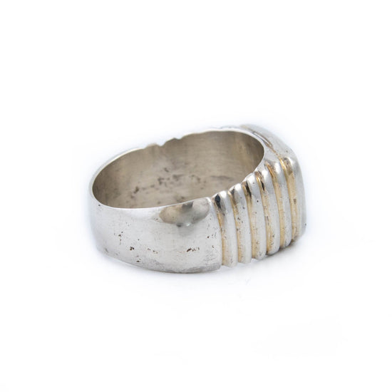 Ridged Lapis Inlay Ring - Kingdom Jewelry