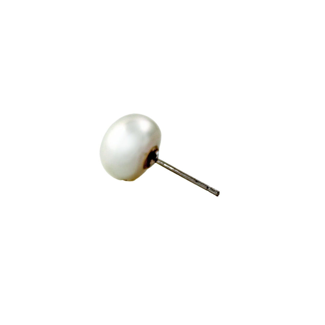 Round Pearl Silver Studs - Kingdom Jewelry