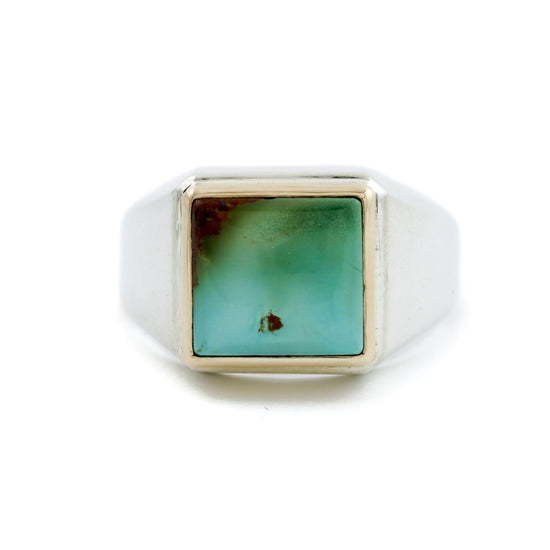 Royston Turquoise Inlay Signet Ring - Kingdom Jewelry