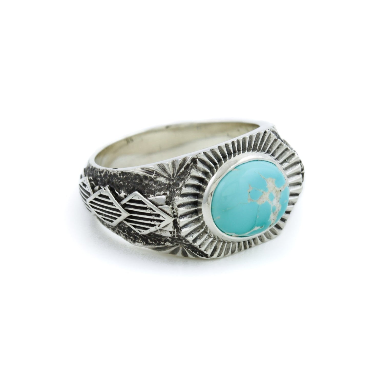 Royston Turquoise x Silver "Empire" Ring - Kingdom Jewelry