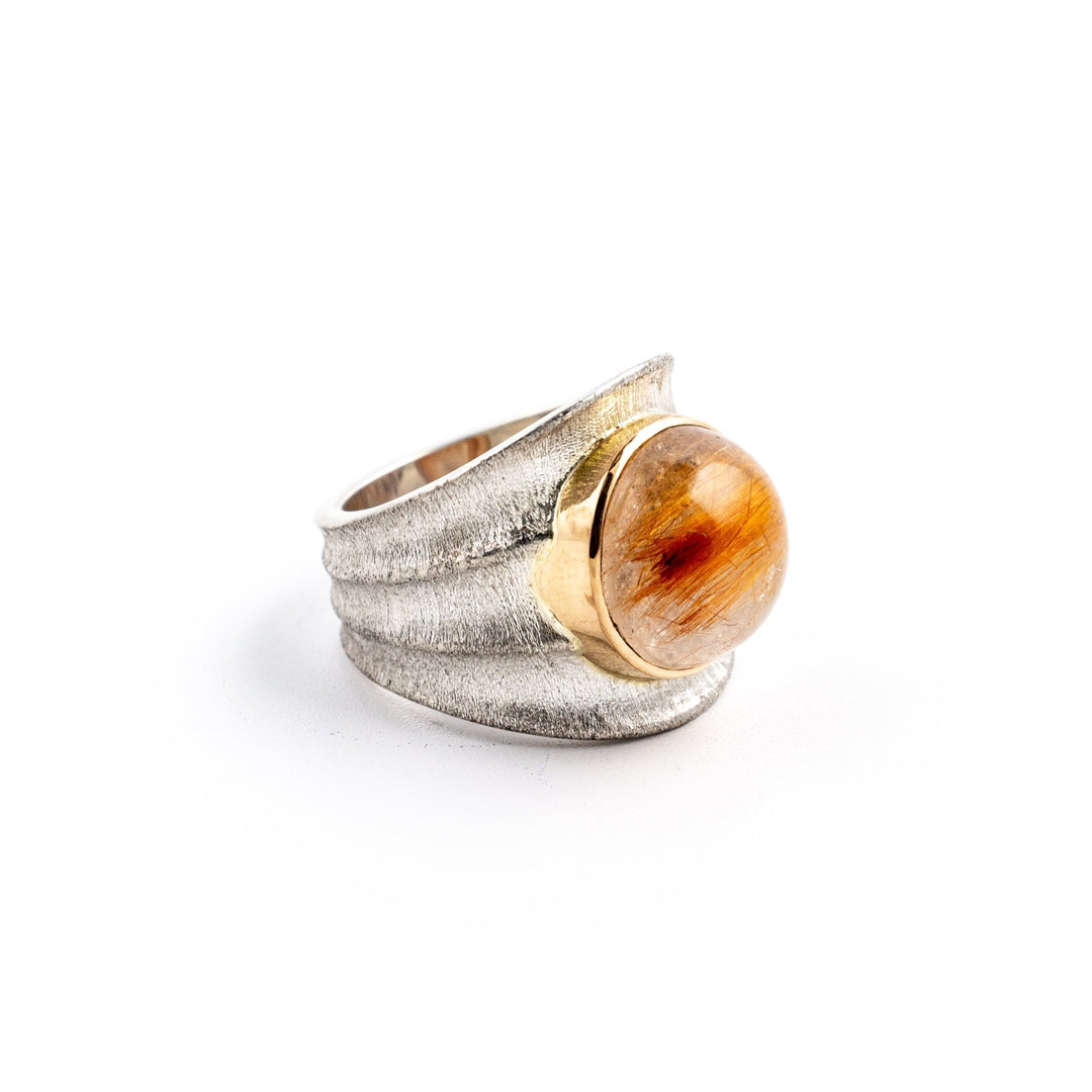 Rutilated Quartz Bamboo Ring - Kingdom Jewelry