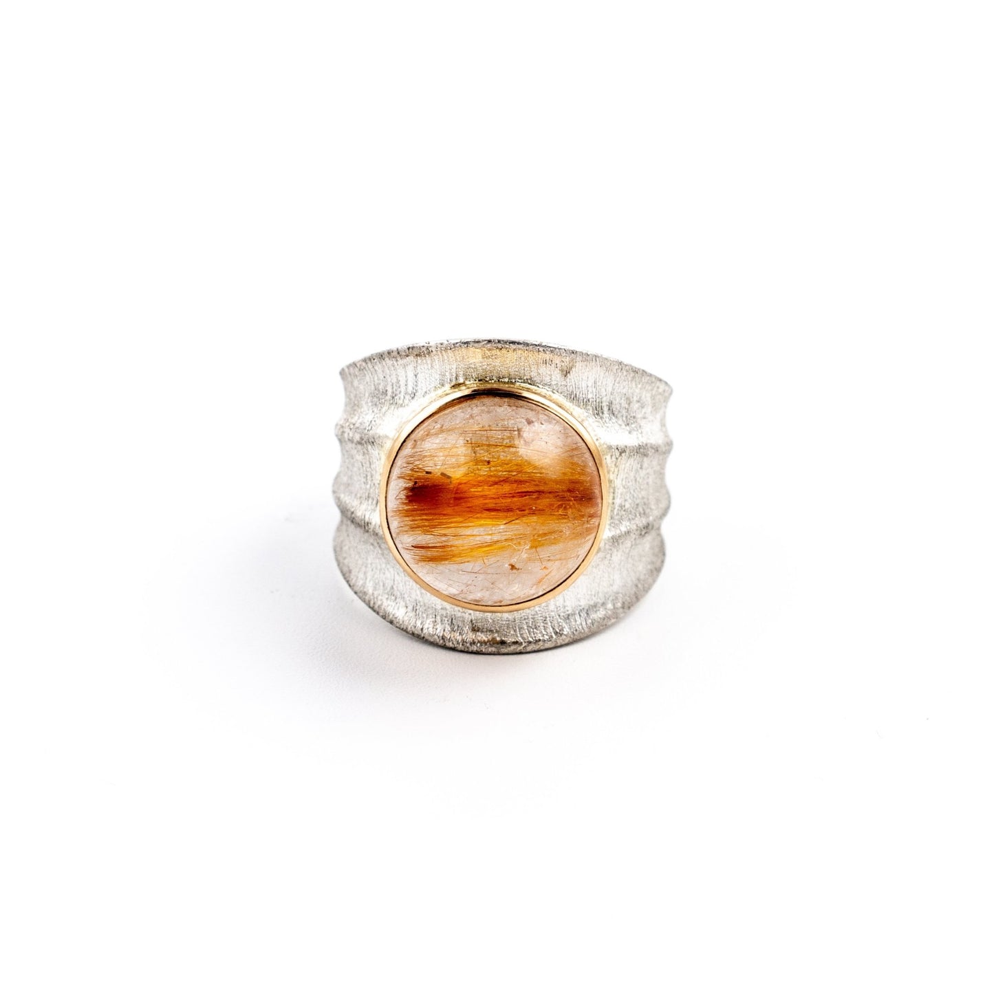 Rutilated Quartz Bamboo Ring - Kingdom Jewelry