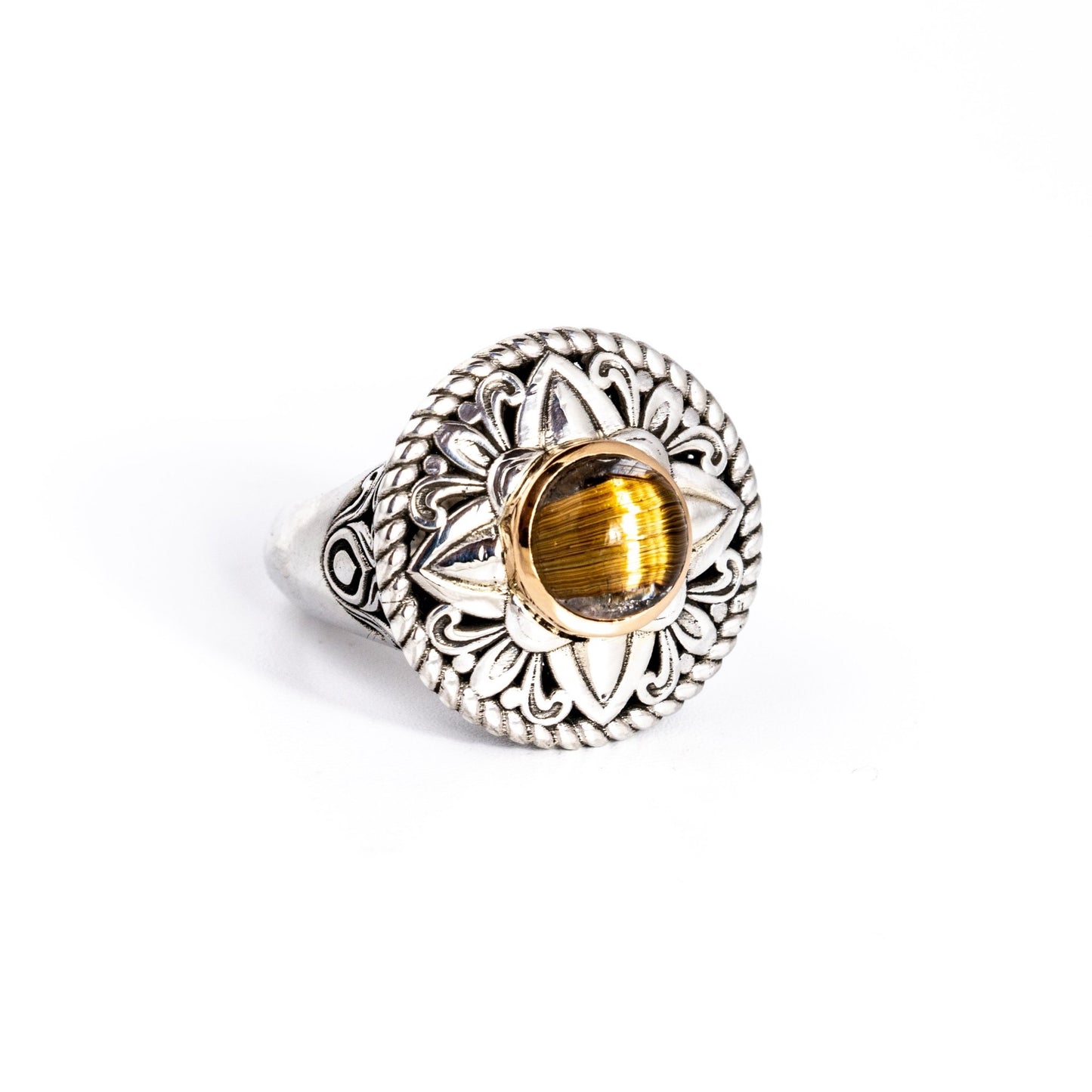 Rutilated Quartz Mandala Ring - Kingdom Jewelry