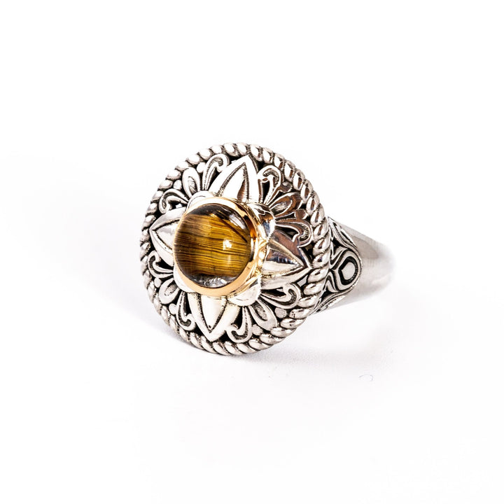 Rutilated Quartz Mandala Ring - Kingdom Jewelry
