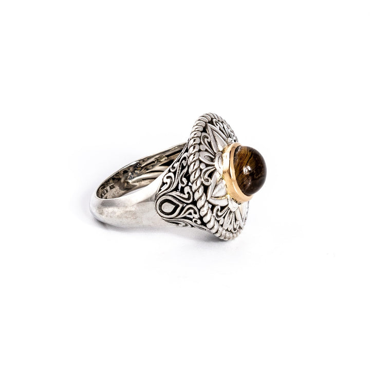 Rutilated Quartz Mandala Ring - Kingdom Jewelry