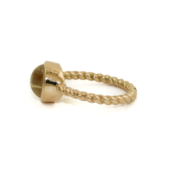 Rutilated Quartz Twisted Rope Ring - Kingdom Jewelry