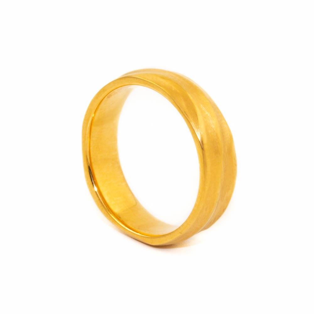 
                      
                        Sandgrain X Yellow Wedding Band - Kingdom Jewelry
                      
                    