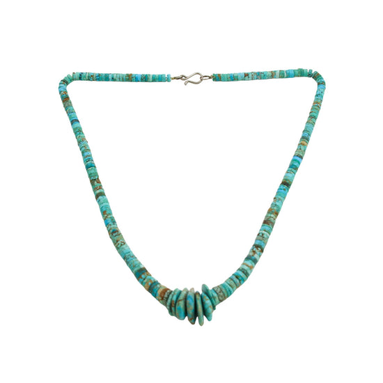 Santo Domingo Disc-Bead Heishi x Jacla Turquoise Necklace - Kingdom Jewelry