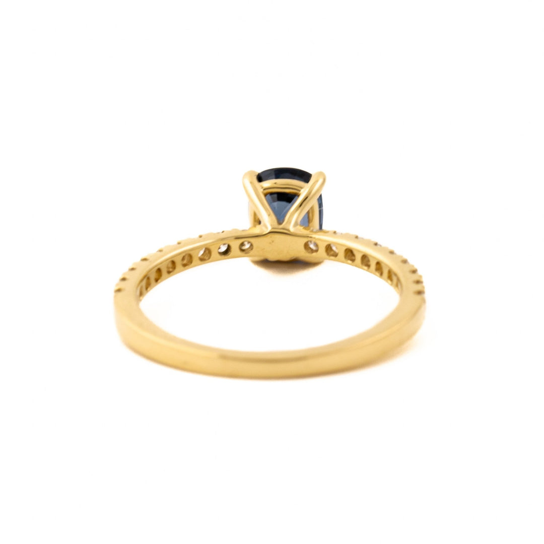 Sapphire x Micropave Diamond Engagement Ring - Kingdom Jewelry