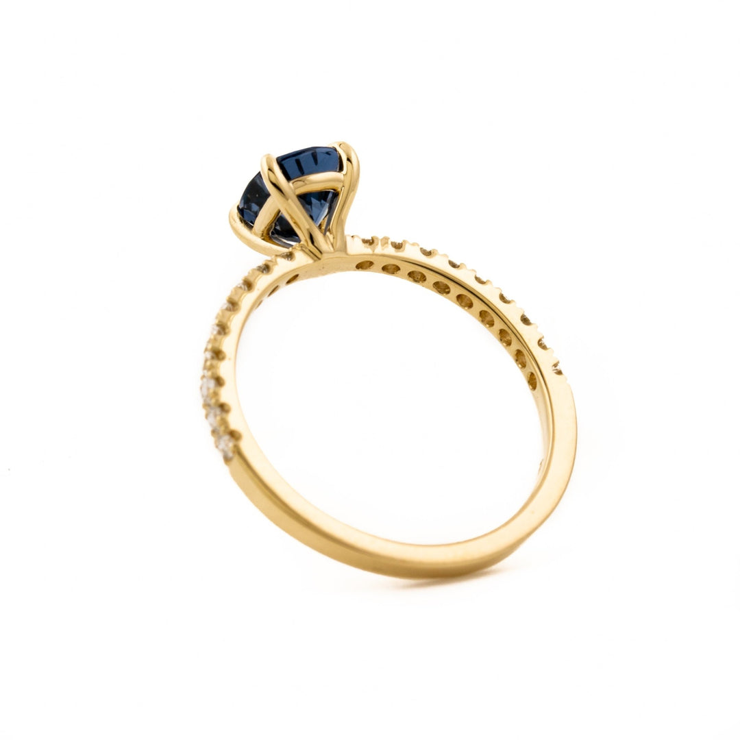 Sapphire x Micropave Diamond Engagement Ring - Kingdom Jewelry