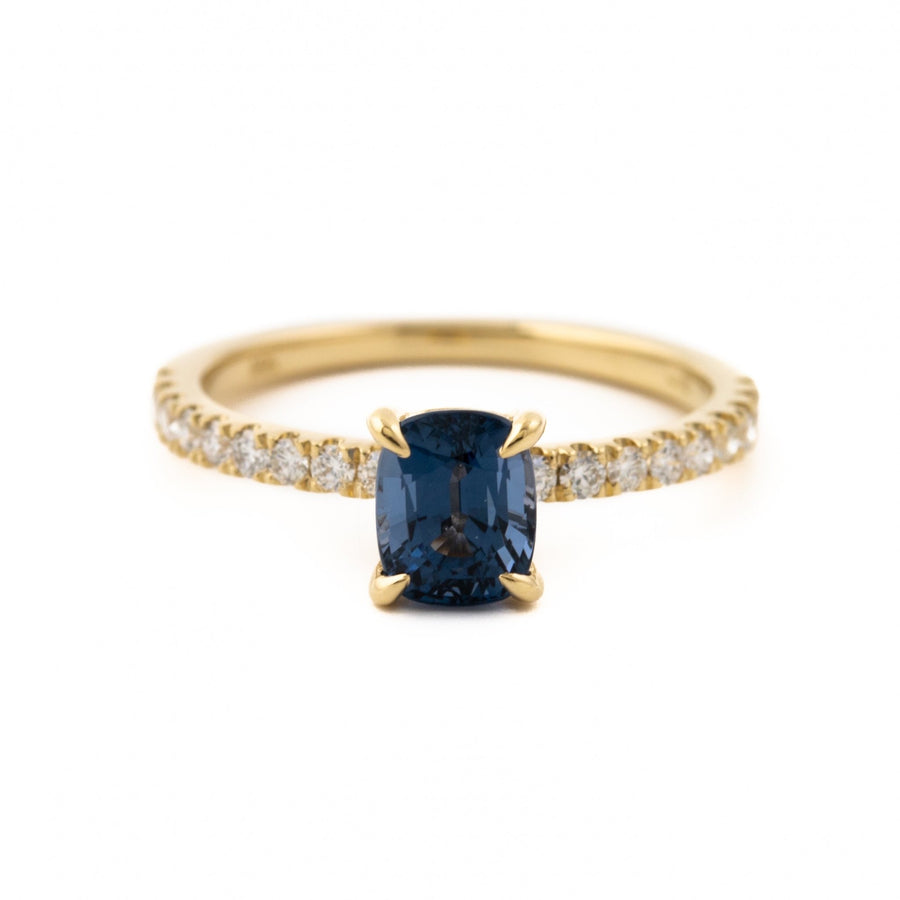 Sapphire x Micropave Diamond Engagement Ring - Kingdom Jewelry