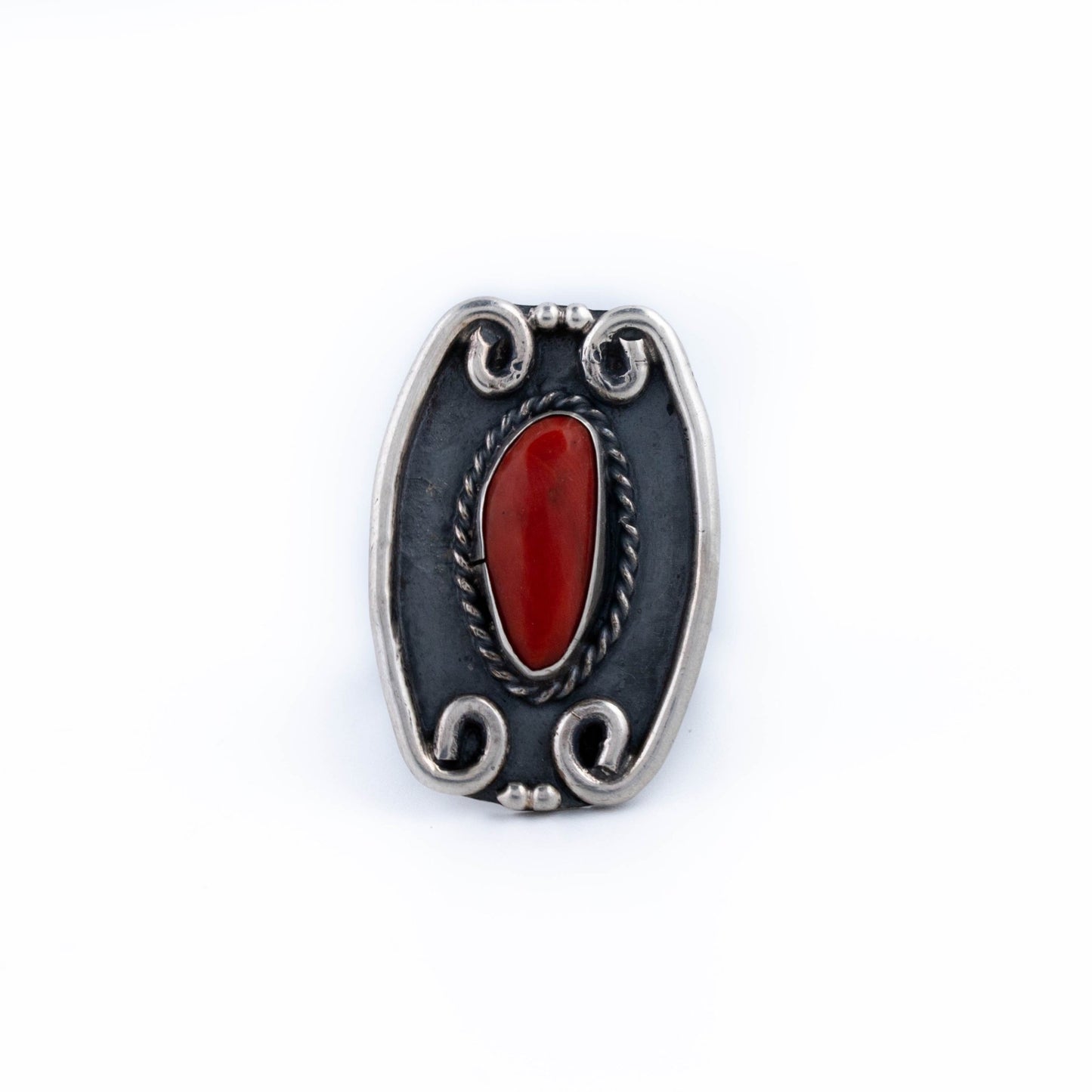 Scalloped Red Coral Ring - Kingdom Jewelry
