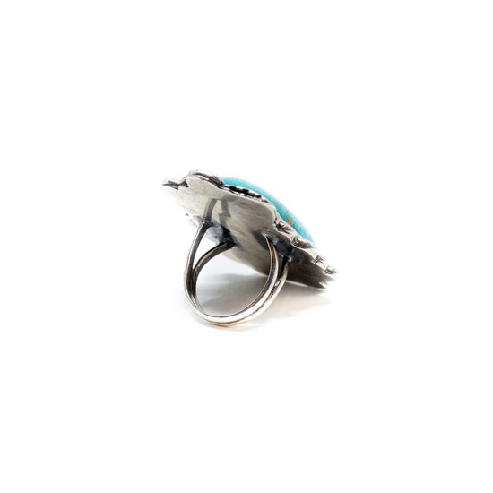 Scalloped Silver Turquoise Ring - Kingdom Jewelry