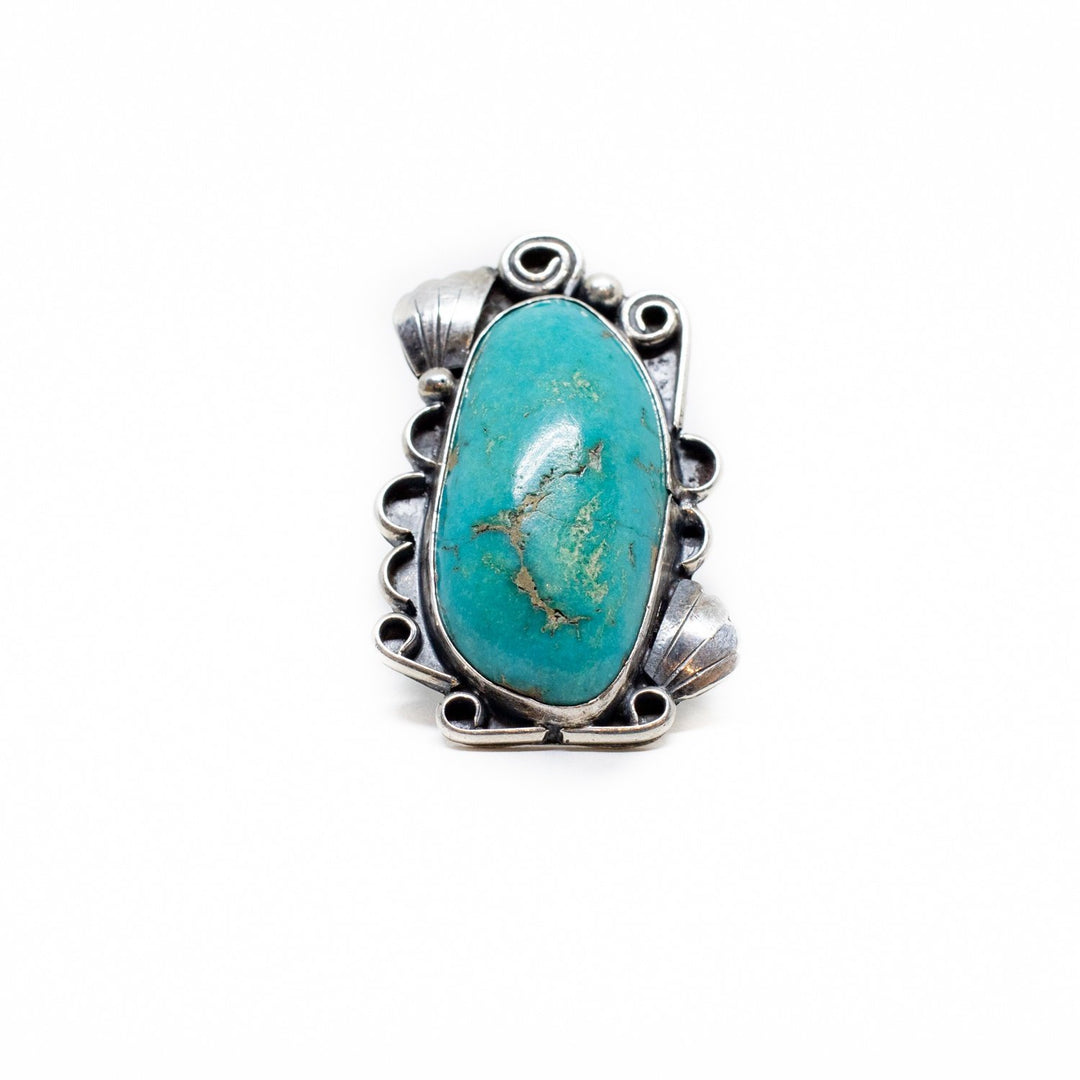 Scalloped Silver Turquoise Ring - Kingdom Jewelry