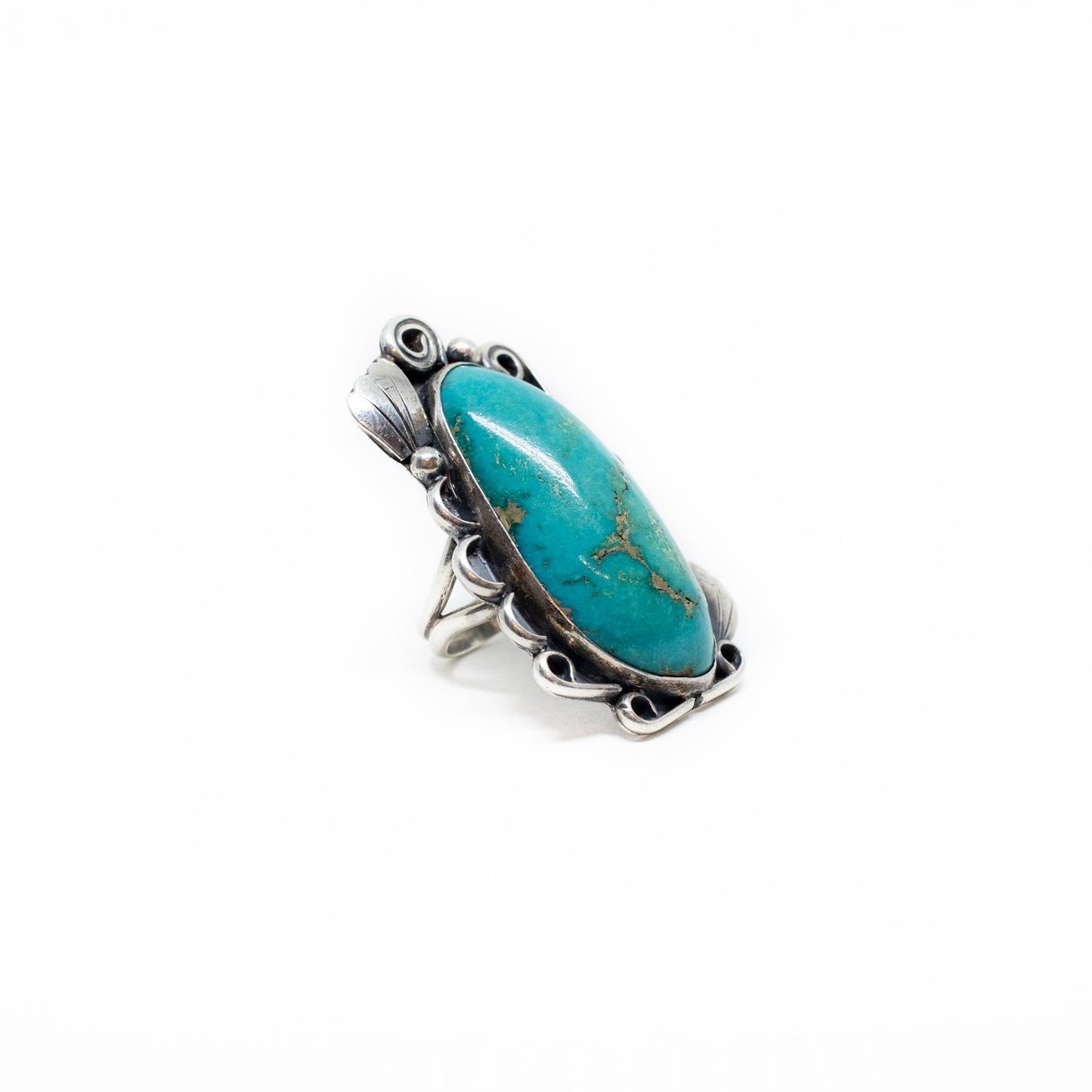 Scalloped Silver Turquoise Ring - Kingdom Jewelry