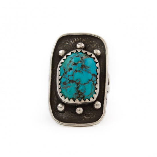 Scorched Blue Turquoise Ring - Kingdom Jewelry