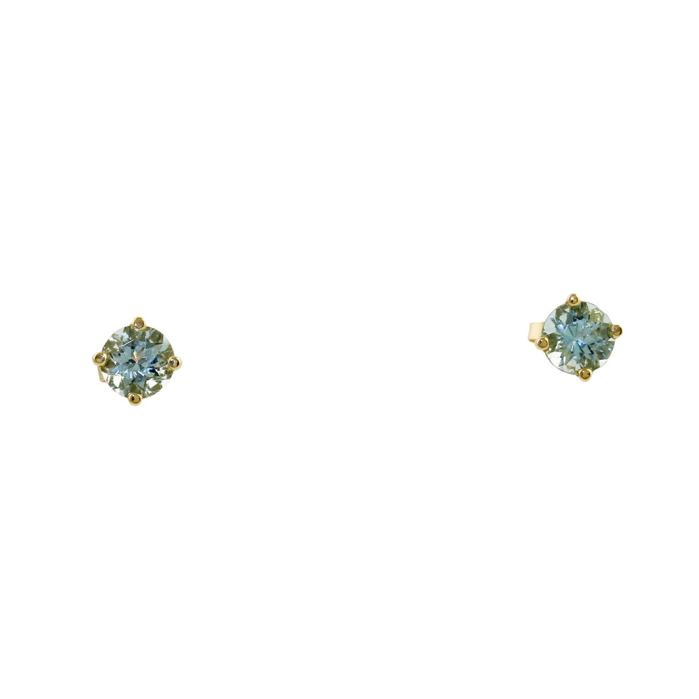 Serene Aquamarine 14k Gold Studs - Kingdom Jewelry