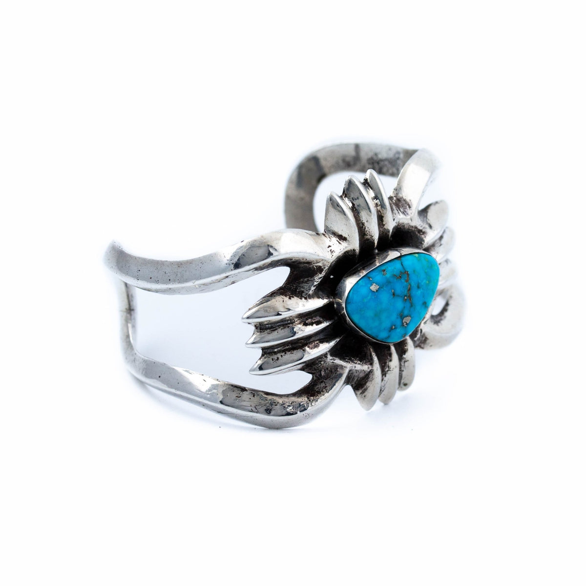 Sharp 1970's Sandcast Cuff - Kingdom Jewelry