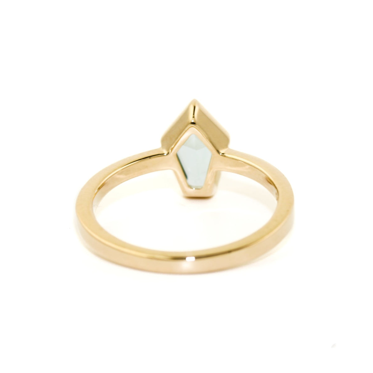 Shield Cut Aquamarine Ring in 14K Gold - Kingdom Jewelry