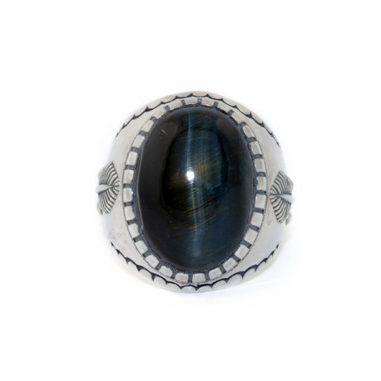 Shiso Ring with Blue Tiger's Eye - Kingdom Jewelry