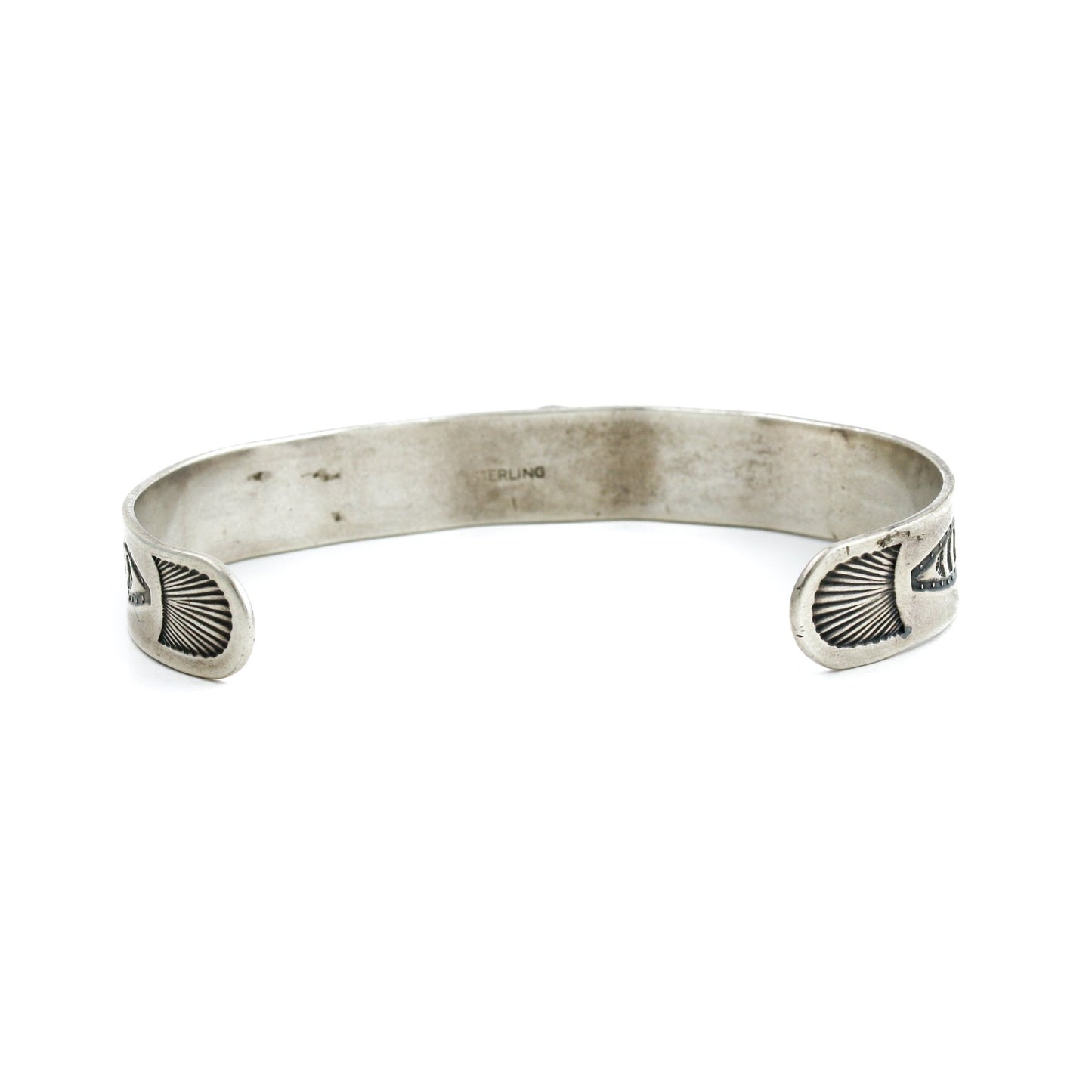 Silver 1940's Navajo Drop Row Cuff - Kingdom Jewelry