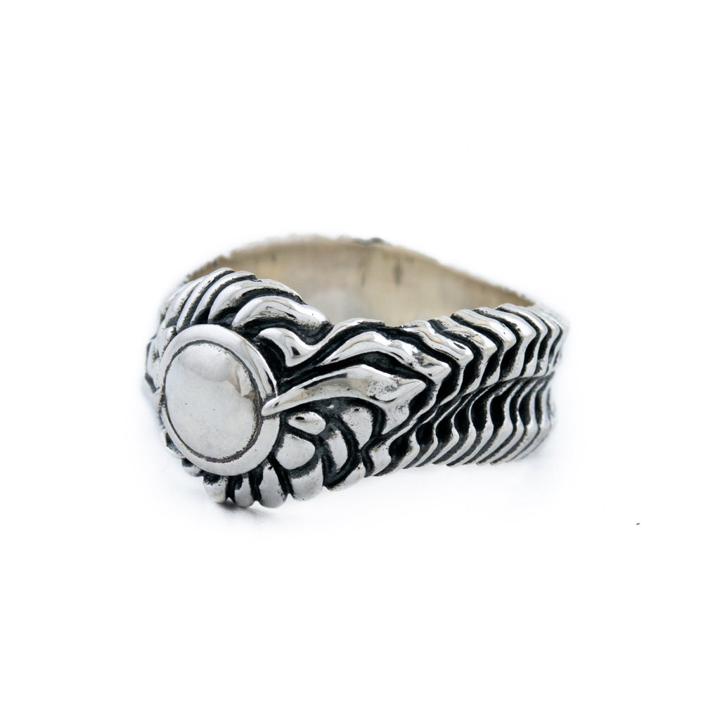 
                      
                        Silver "Biomech" Band Ring - Kingdom Jewelry
                      
                    