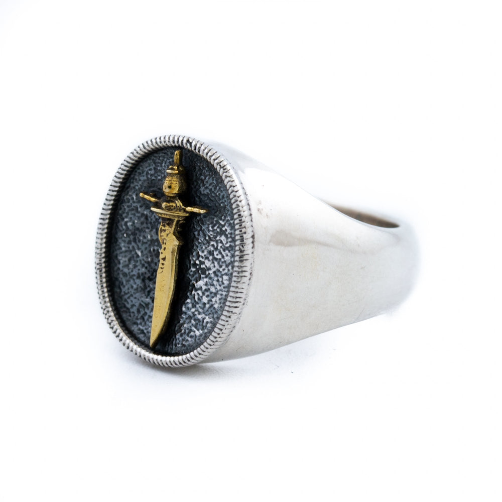 
                      
                        Silver & Brass "Cutlass" Signet - Kingdom Jewelry
                      
                    