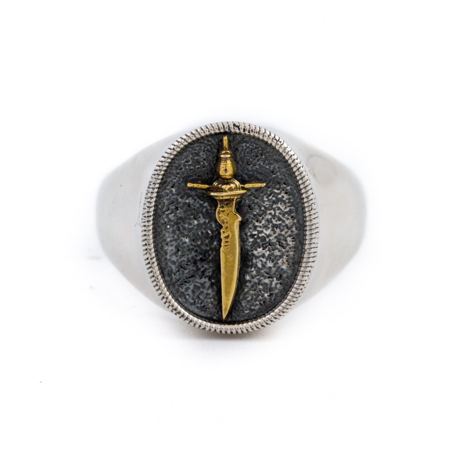 Load image into Gallery viewer, Silver &amp;amp; Brass &amp;quot;Cutlass&amp;quot; Signet - Kingdom Jewelry
