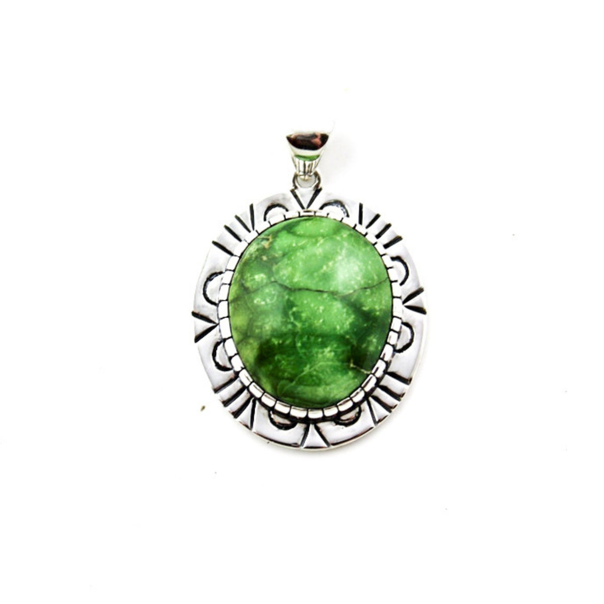 Silver Emerald Valley Turquoise Pendant - Kingdom Jewelry