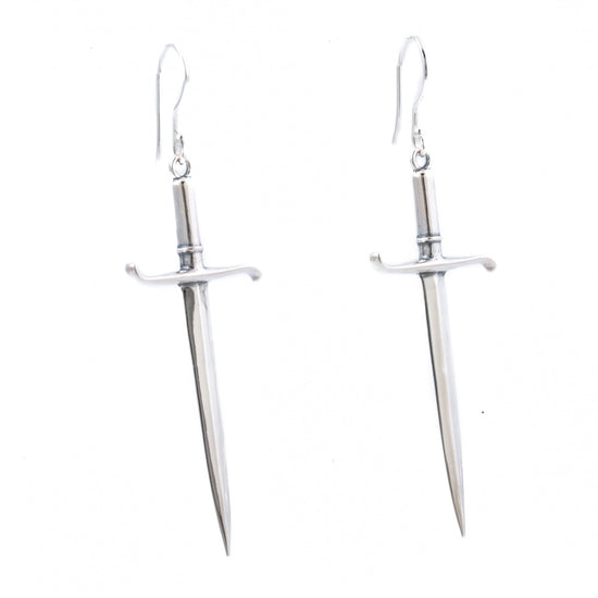 Silver "Estoc" Sword Earrings - Kingdom Jewelry