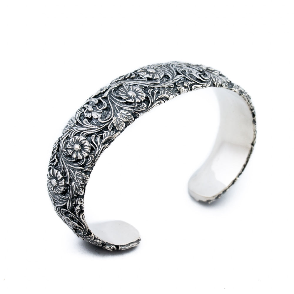 Silver Flower Channel Cuff - Kingdom Jewelry