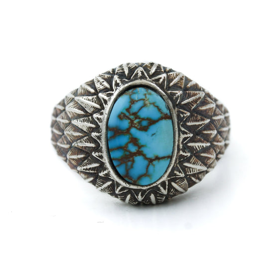 Silver Griffin Ring with Egyptian Turquoise - Kingdom Jewelry