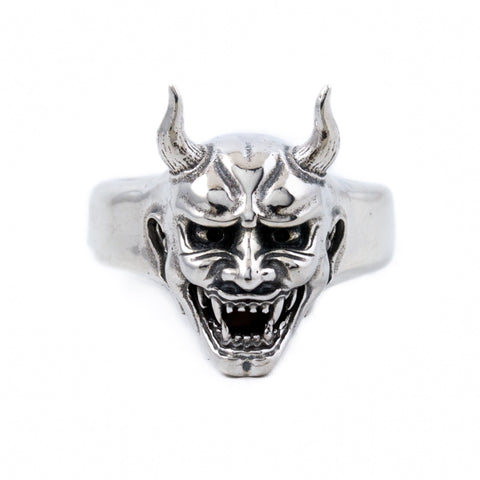 Silver Hannya Mask Ring - Kingdom Jewelry