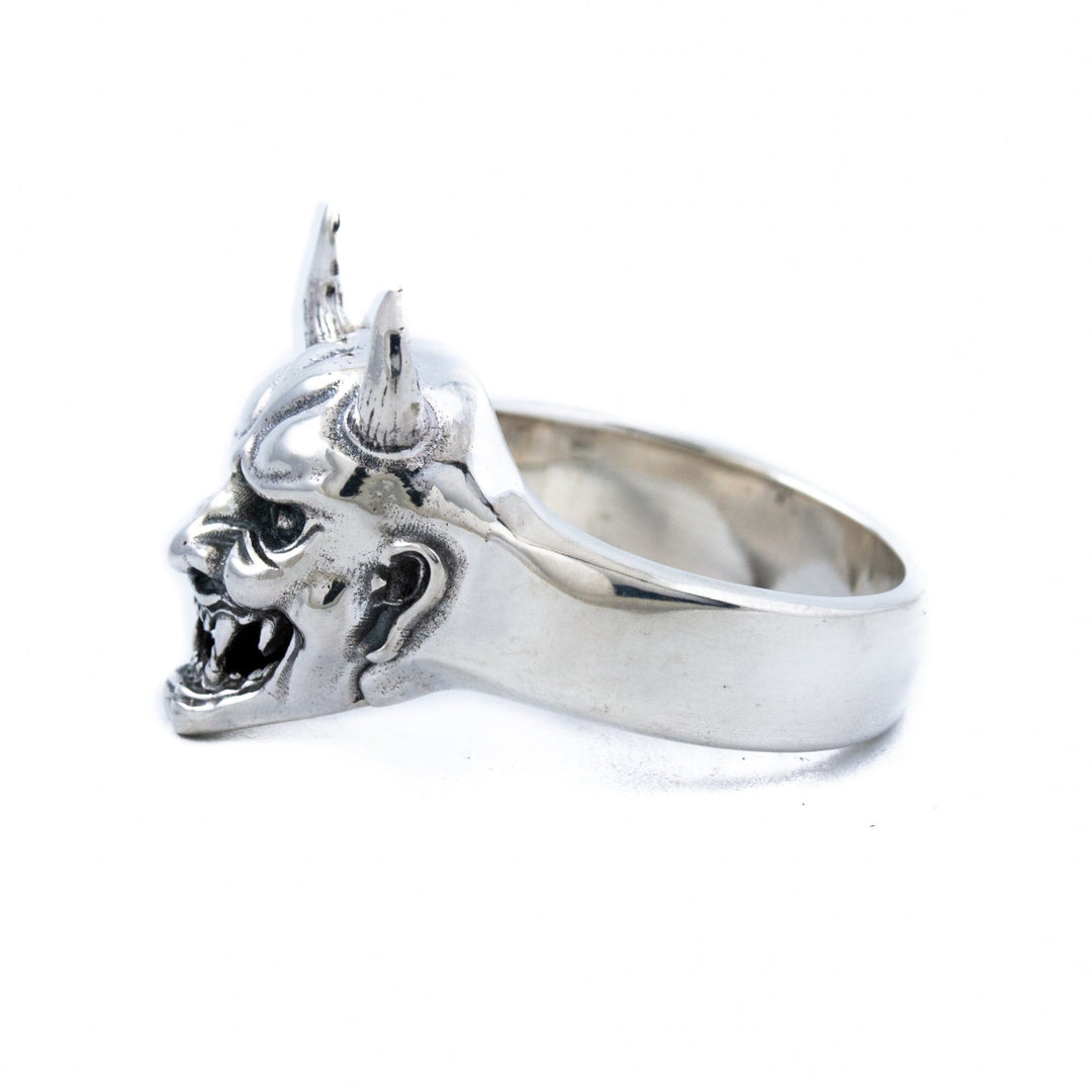 Silver Hannya Mask Ring - Kingdom Jewelry