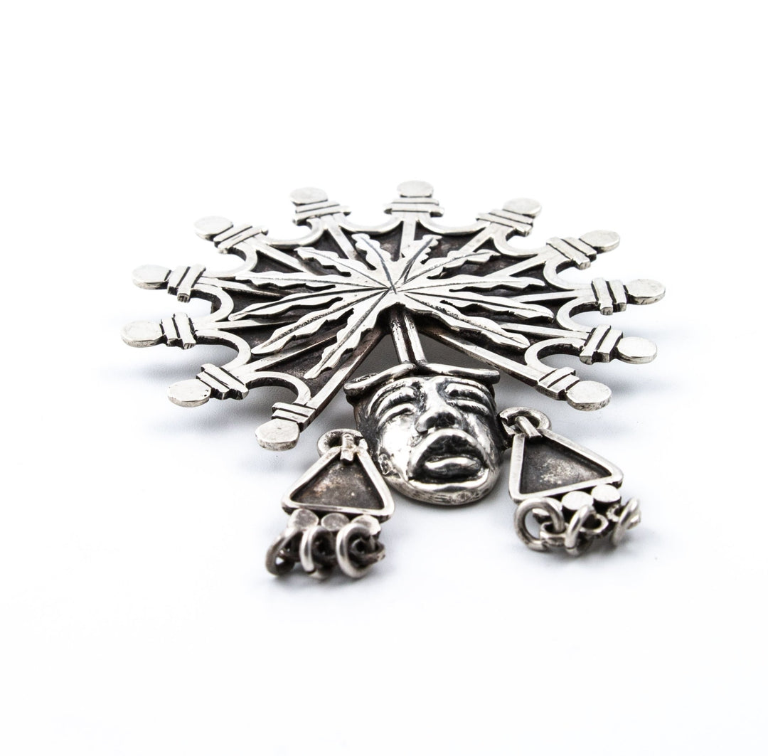 Silver Mayan Chief Brooch - Kingdom Jewelry