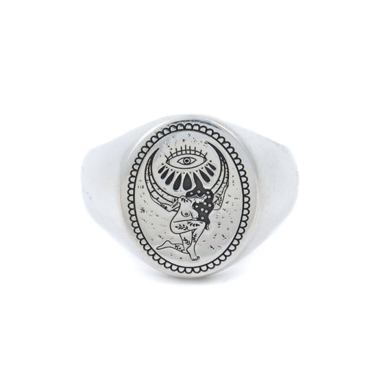 Silver Moon Child Signet - Kingdom Jewelry