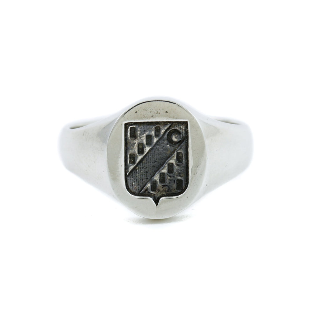 Silver "Moon" Wax Seal Crest Signet Ring - Kingdom Jewelry