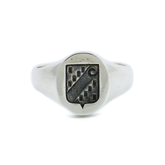 Load image into Gallery viewer, Silver &amp;quot;Moon&amp;quot; Wax Seal Crest Signet Ring - Kingdom Jewelry
