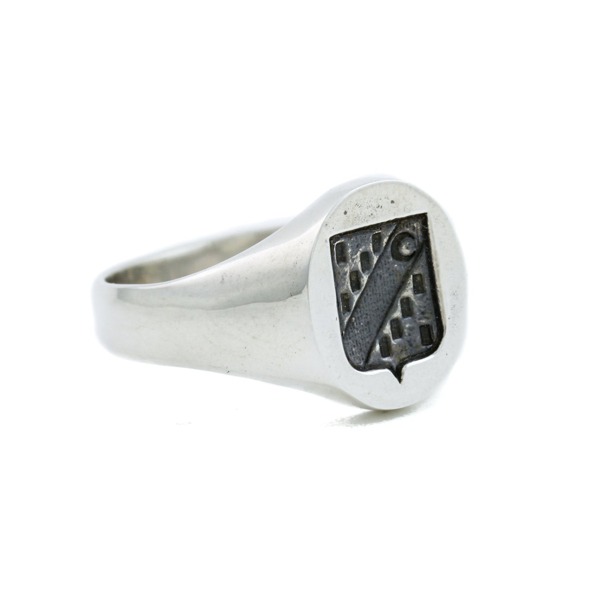 Silver "Moon" Wax Seal Crest Signet Ring - Kingdom Jewelry