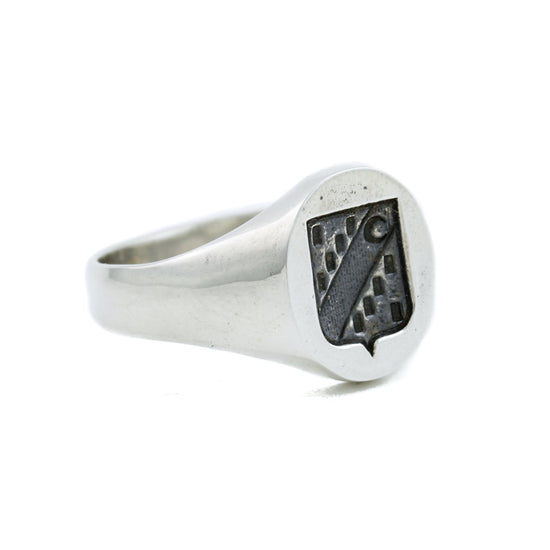 Load image into Gallery viewer, Silver &amp;quot;Moon&amp;quot; Wax Seal Crest Signet Ring - Kingdom Jewelry
