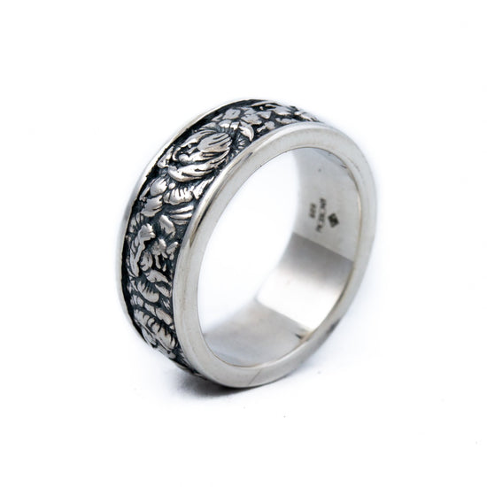 Silver Rose Band Ring - Kingdom Jewelry
