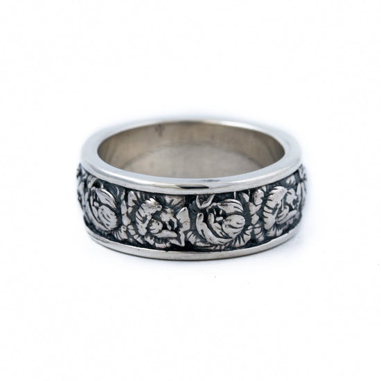 Silver Rose Band Ring - Kingdom Jewelry
