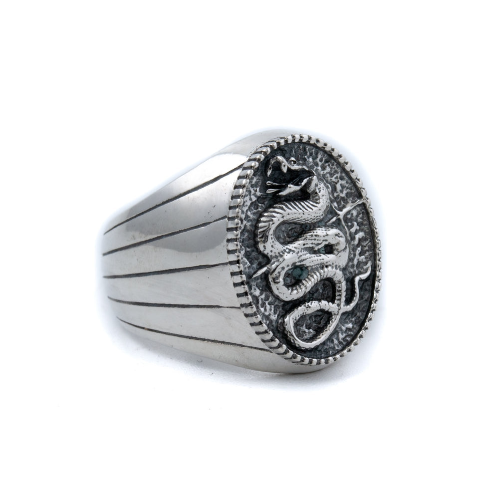 
                      
                        Silver Snake Signet Ring - Kingdom Jewelry
                      
                    